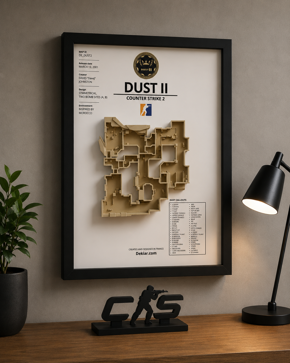 Dust 2 3D Wall Art Counter-Strike 2